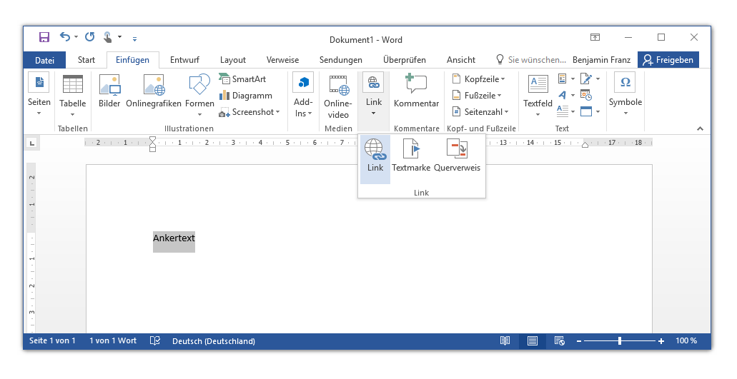 Hyperlink erstellen in Word, Excel oder Outlook IONOS