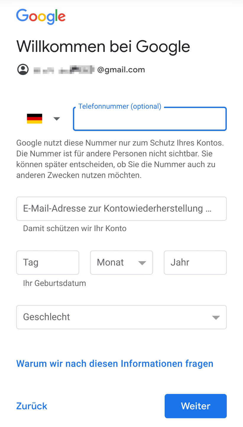 GoogleKonto erstellen und einrichten IONOS