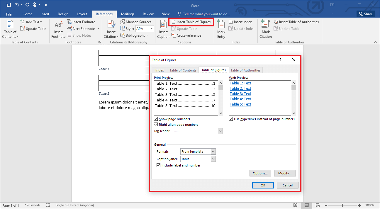 Tabla de ilustraciones en Word cómo insertarla en pocos pasos IONOS