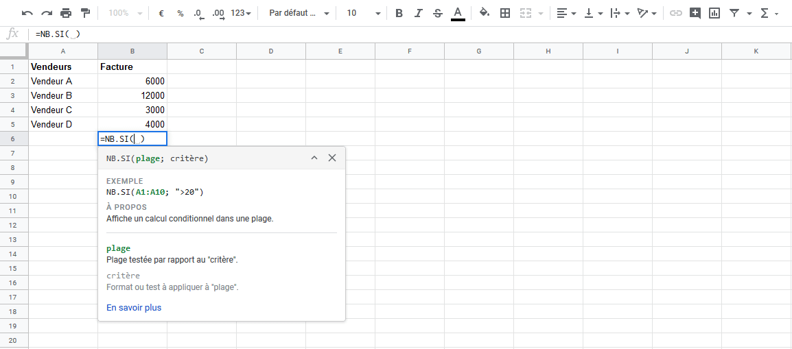 COUNTIF de Google Sheets Comment ça marche ? IONOS