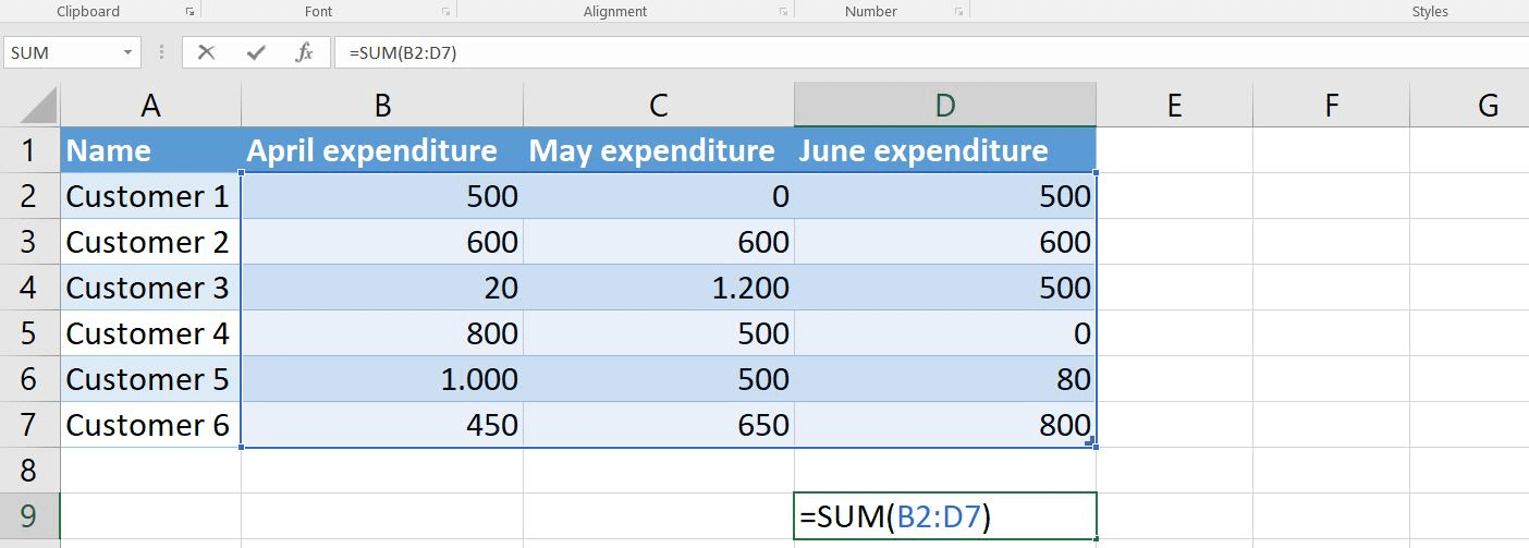 Formula SOMMA Excel Come fare la SOMMA in Excel IONOS