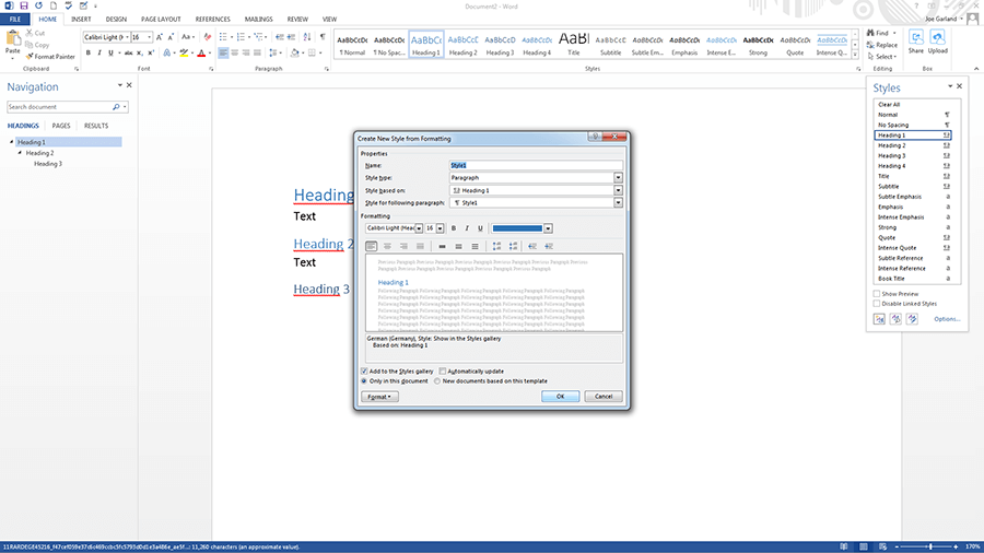 “estilos en word” ingeniería ofimática