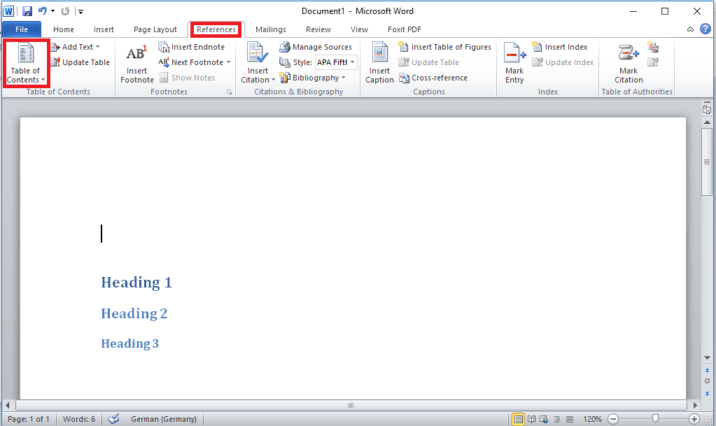 Insertar un índice en Word automáticamente IONOS