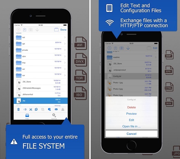 FileBrowser is an iPhone file manager that gives you root level access
