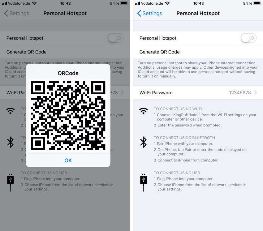 HotspotQR Tweak Lets You Share Personal Hotspot Password With QR Code