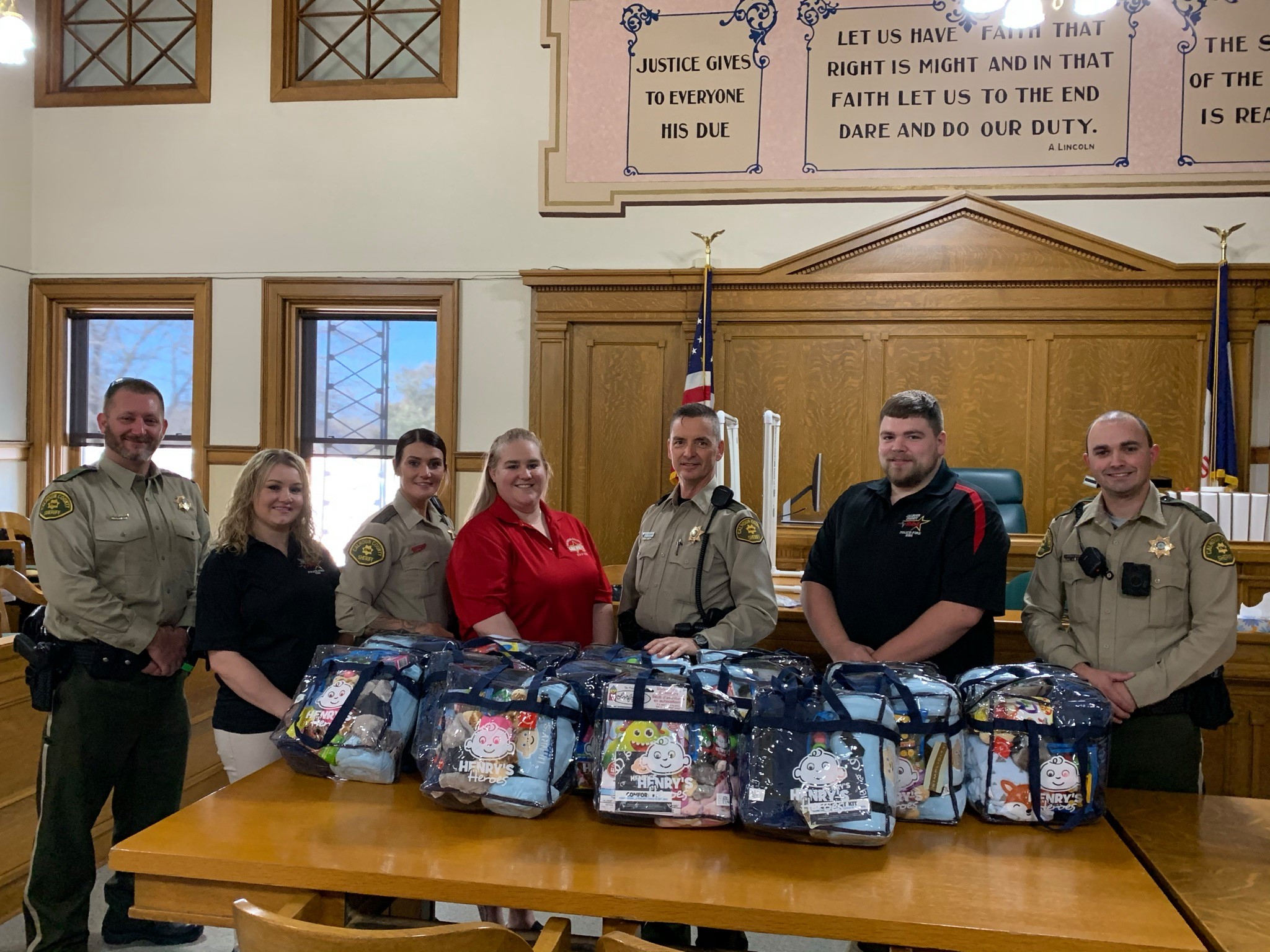 Calhoun County Sherriff's Office Receives Comfort Kits Iowa Select Farms