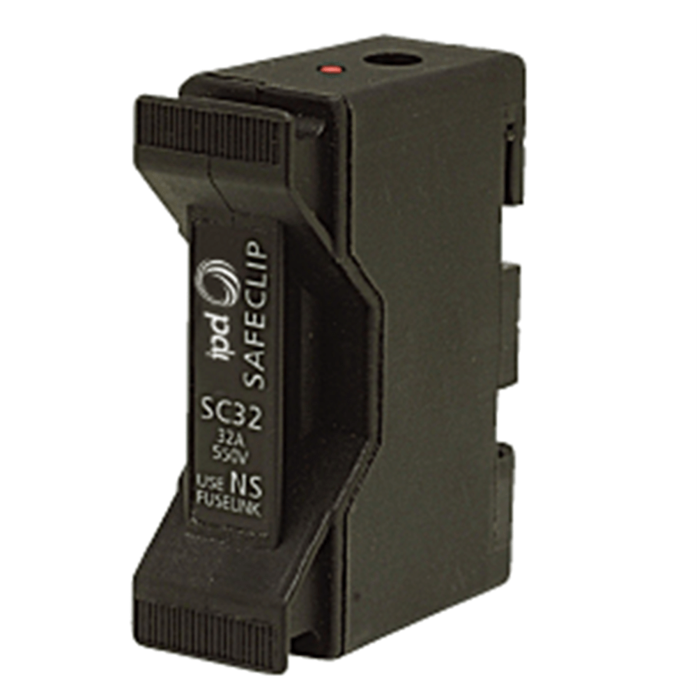 IPD SC63BH FUSE FITTING 63A SAFECLIP BUSBAR MOUNT, BLACK (UK) USE ES FUSE LINK, 402263 Fuse