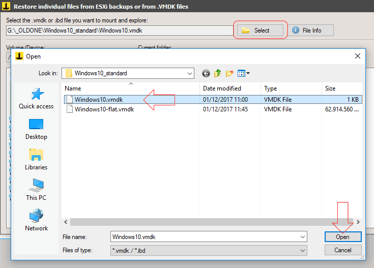 How to mount and open a .VMDK and extract files with Iperius Free