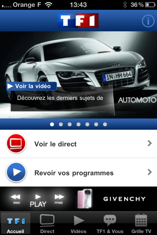 L'application TF1 iPhone et iPad est disponible sur l'App Store
