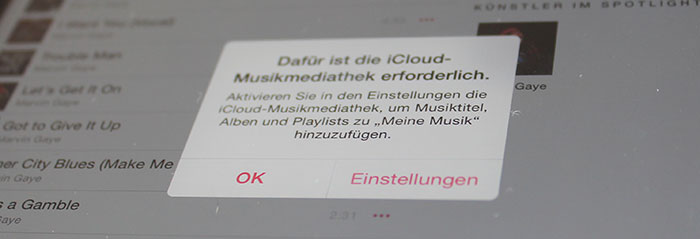 Apple Music hat ein Problem Die iCloud Mediathek ›