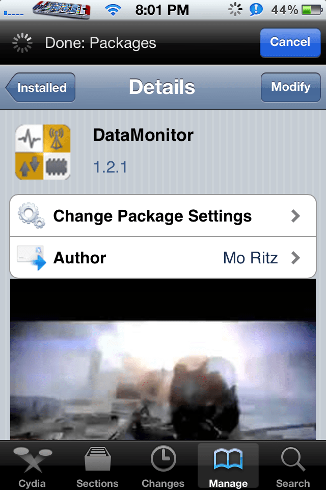 Monitor iPhone Data Use Data Monitor Cydia Tweak