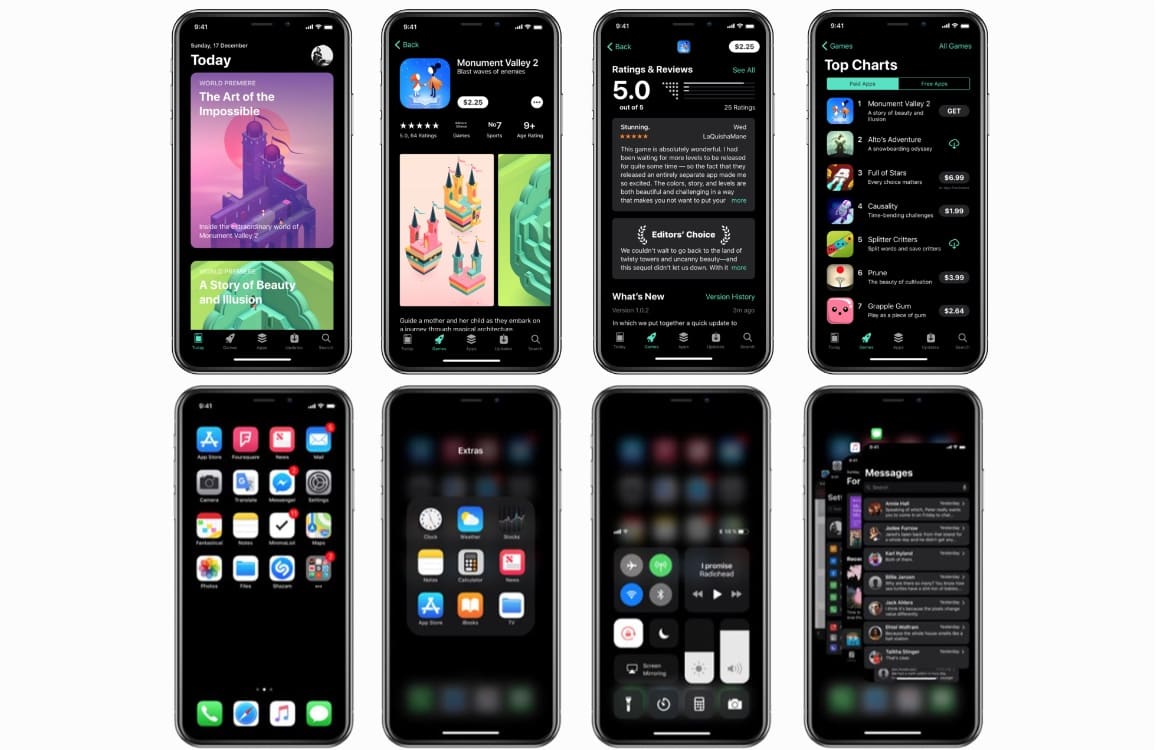Zo mooi kan een iPhone X Dark Mode eruit zien (concept)