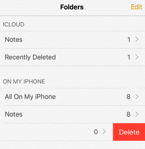 How do I delete a folder in the Notes app on my iPhone? The iPhone FAQ