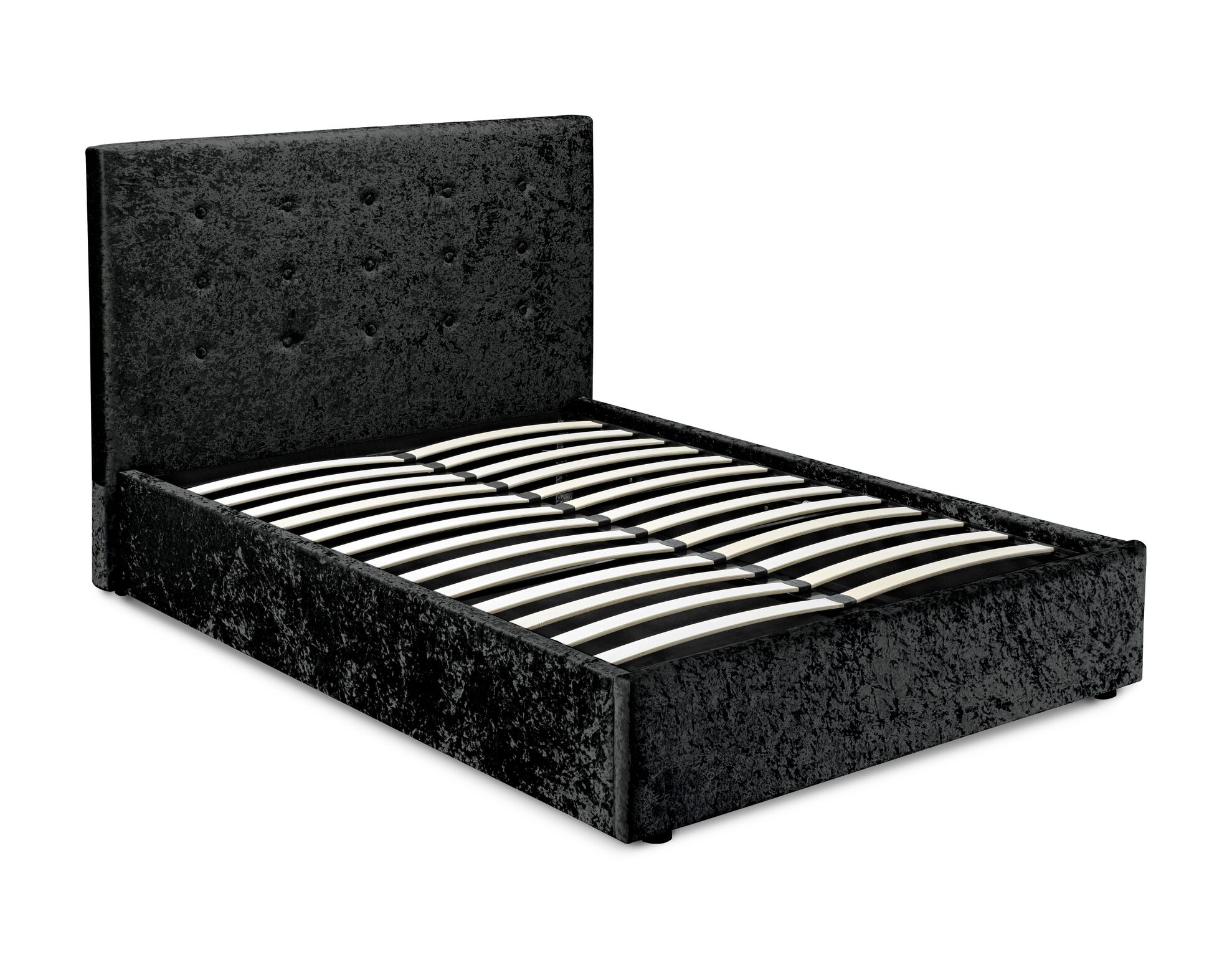 Liger Crushed Velvet Double Bed Black IPPY
