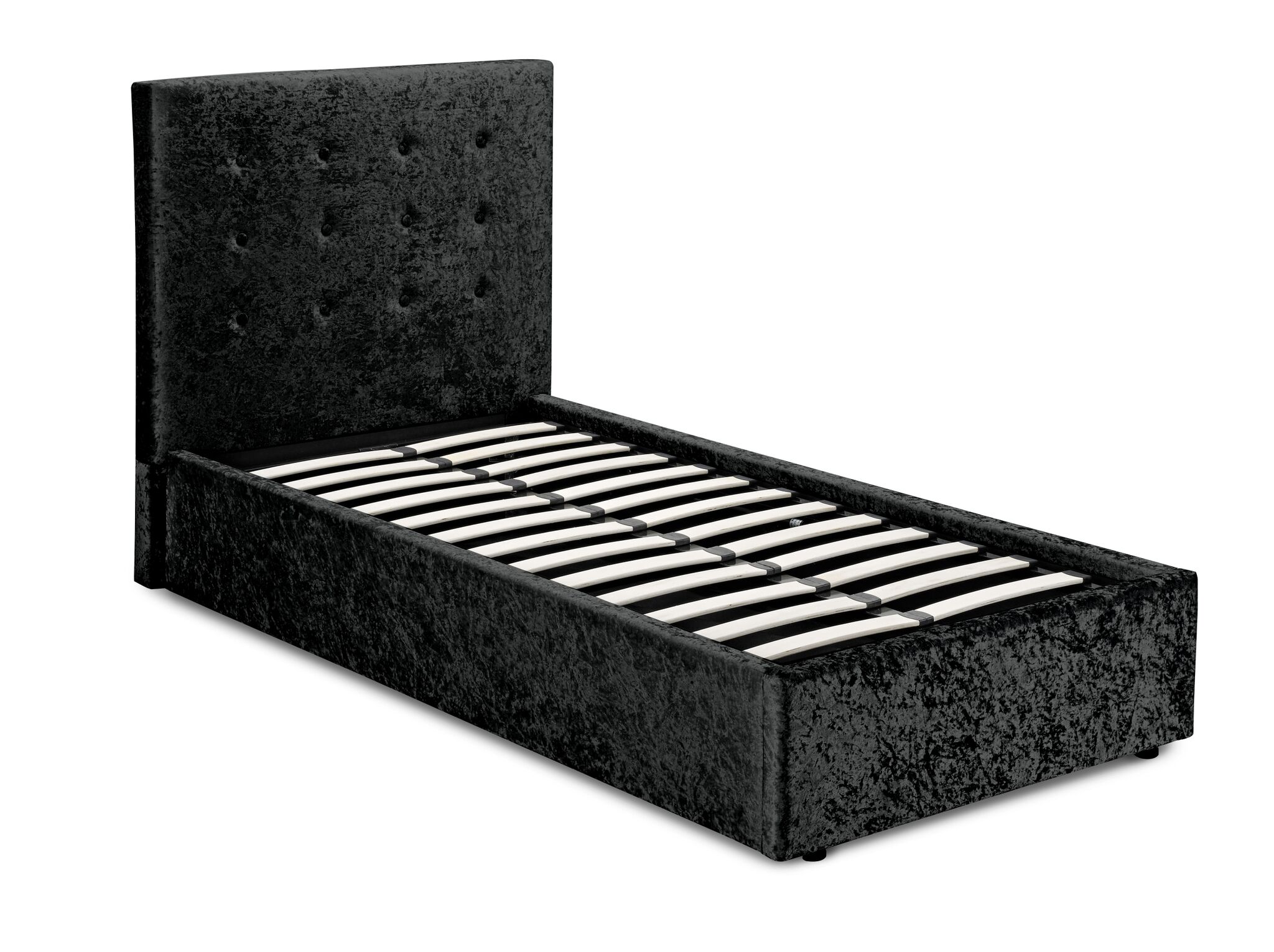 Liger Crushed Velvet Single Bed Black IPPY