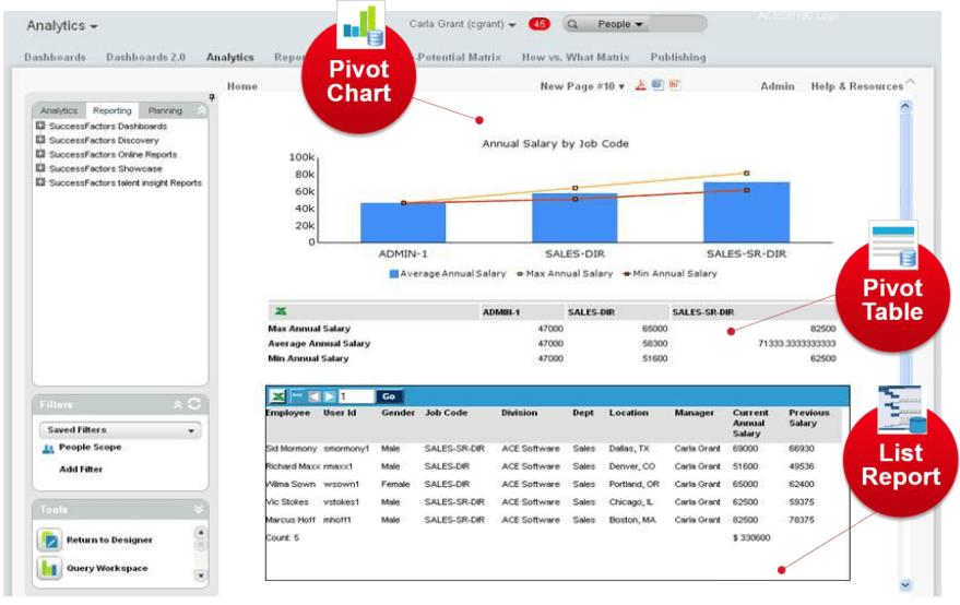Advanced Reporting & Online Report Designer in SuccessFactors iProCon