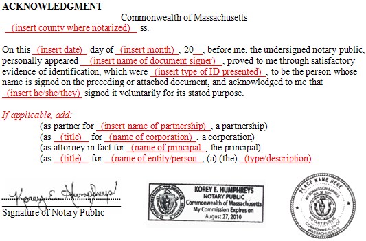 Massachusetts Notary Public