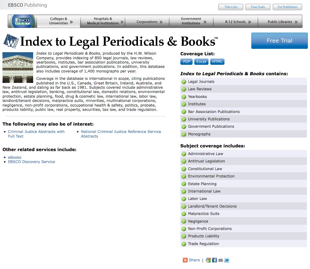Index to Legal Periodicals & Books review on