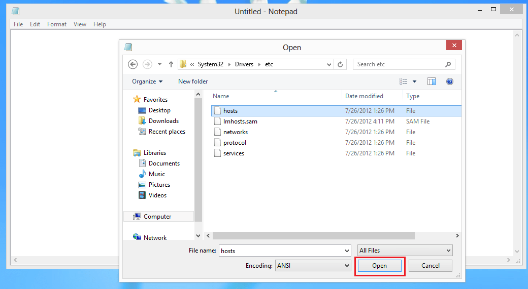 How To Edit "Hosts" File On Windows 8 IPSERVERONE