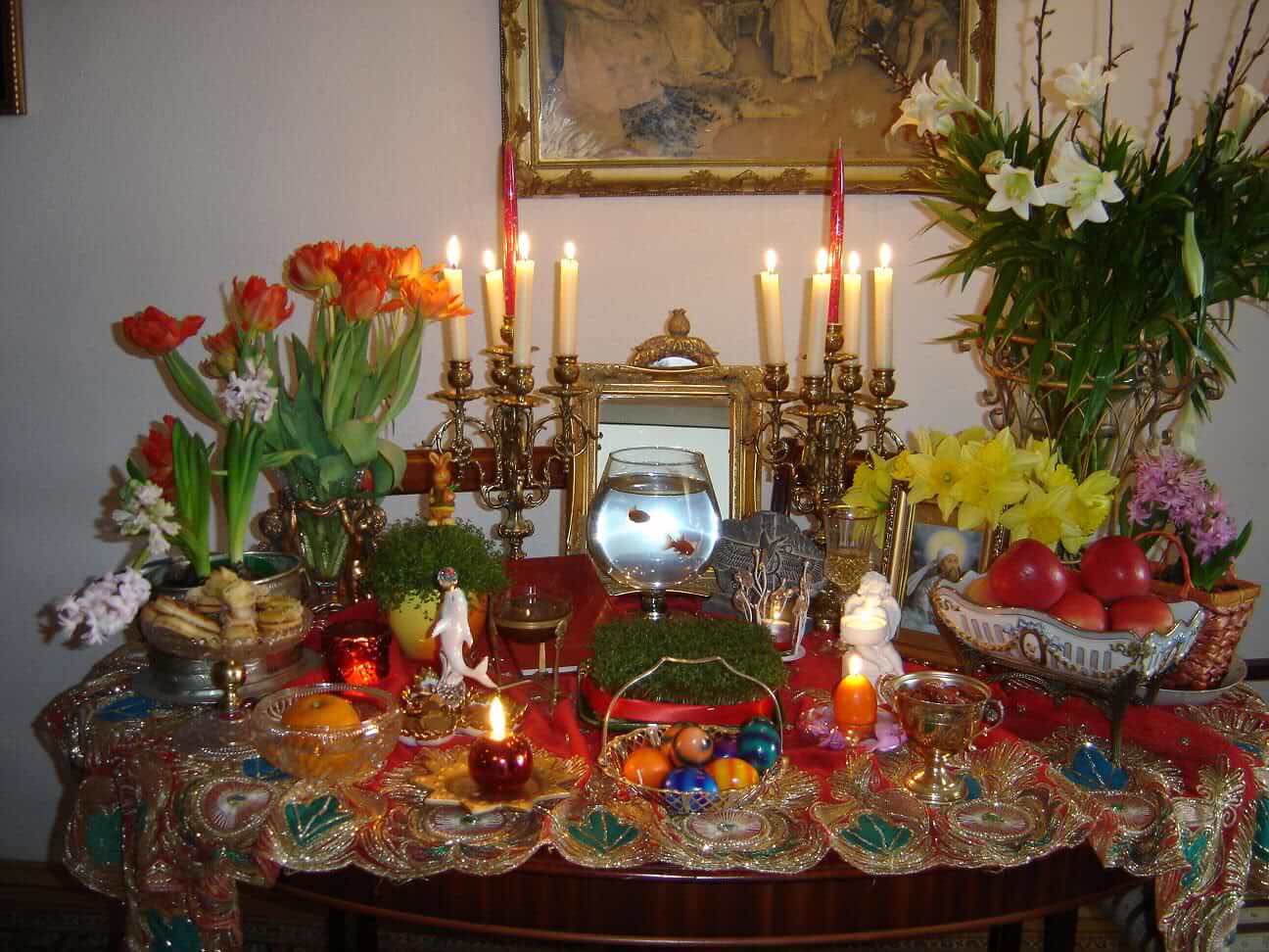 What is the significance of the 7 items on the "Haft Sin" table for the