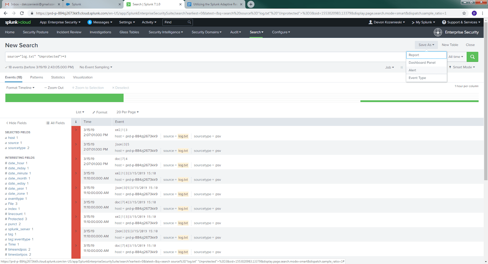 Getting DarkShield Alerts from Splunk Adaptive Response IRI