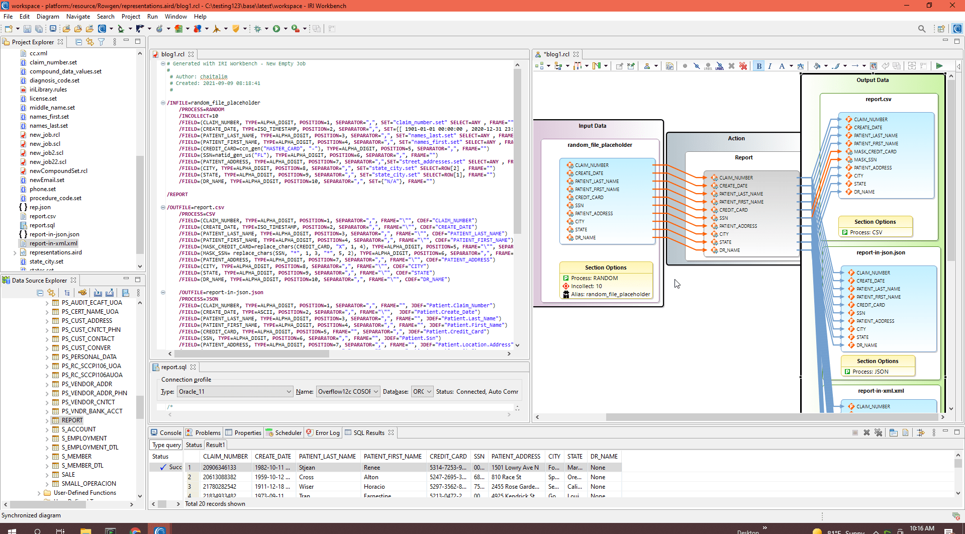 Creating CSV, JSON, XML and RDB Test Data IRI
