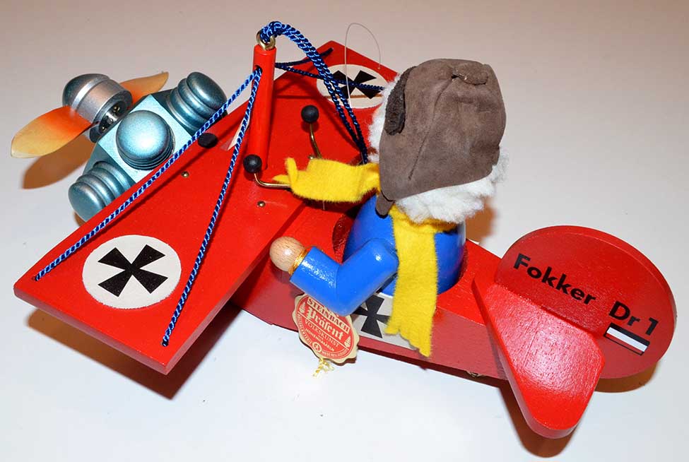 Vintage Steinbach Red Baron Smoker Music Box Nutcracker S824 Mint