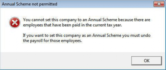 Processing an annual payroll scheme IRIS