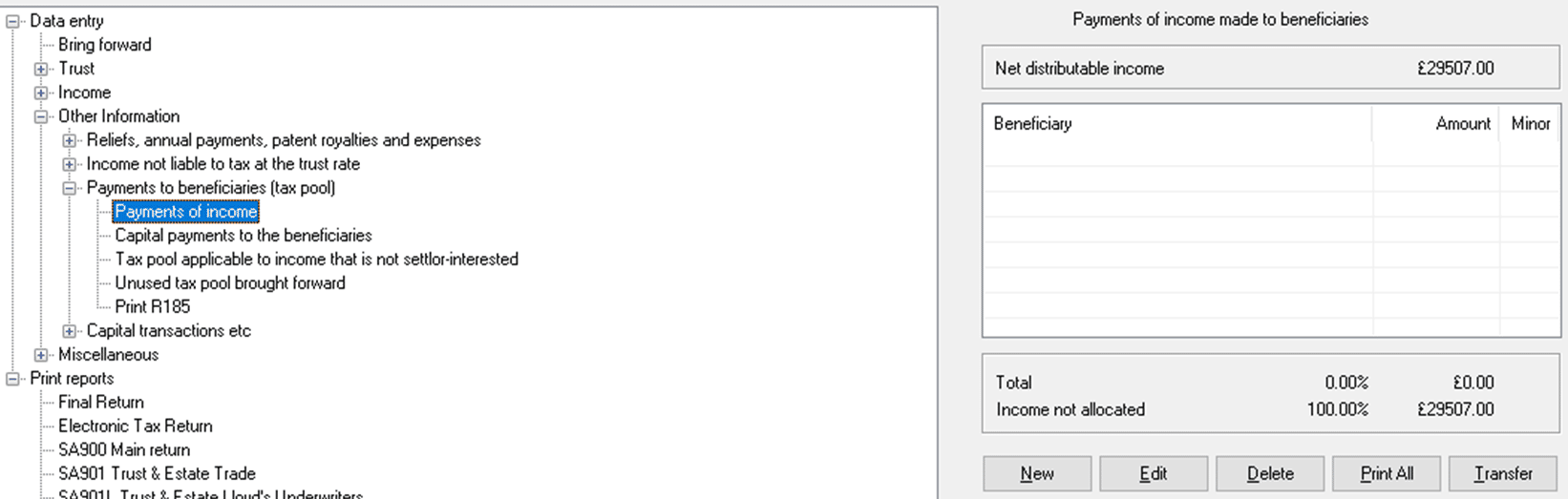 Trust Tax How to allocate to a beneficiary IRIS