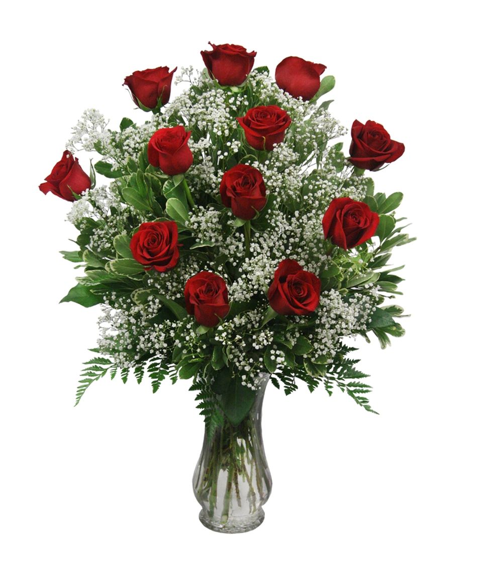 12 roses base de cristal Iris florist