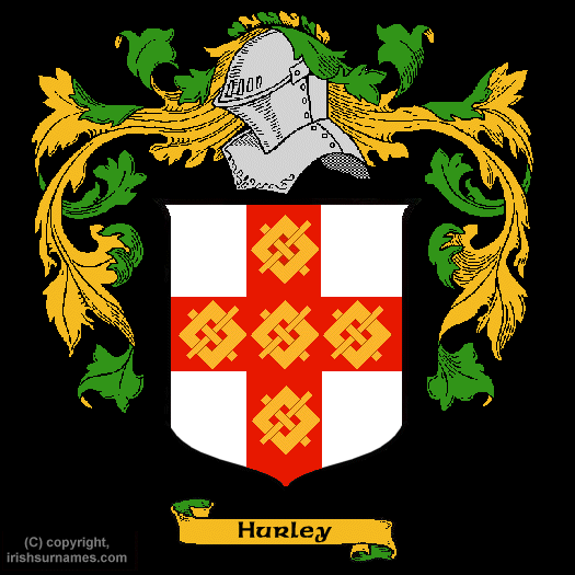 Hurley family crest and meaning of the coat of arms for the surname hurley