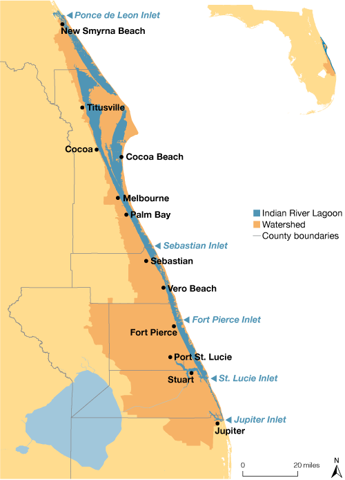 Indian River Lagoon Map The Indian River Lagoon Estuary