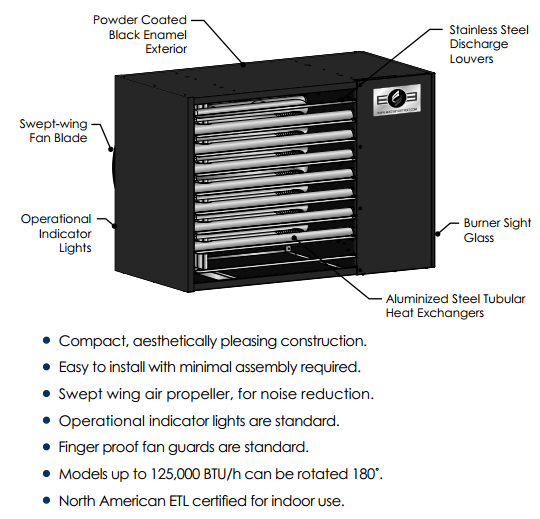 FA Series Reverberray Gas Unit Heater by Detroit Radiant Products