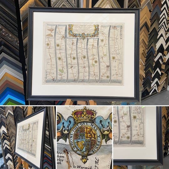 Example of finished framed Antique Map Ironbridge Framing