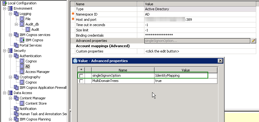 Configuring Cognos Single Sign-on with Multiple Authentication