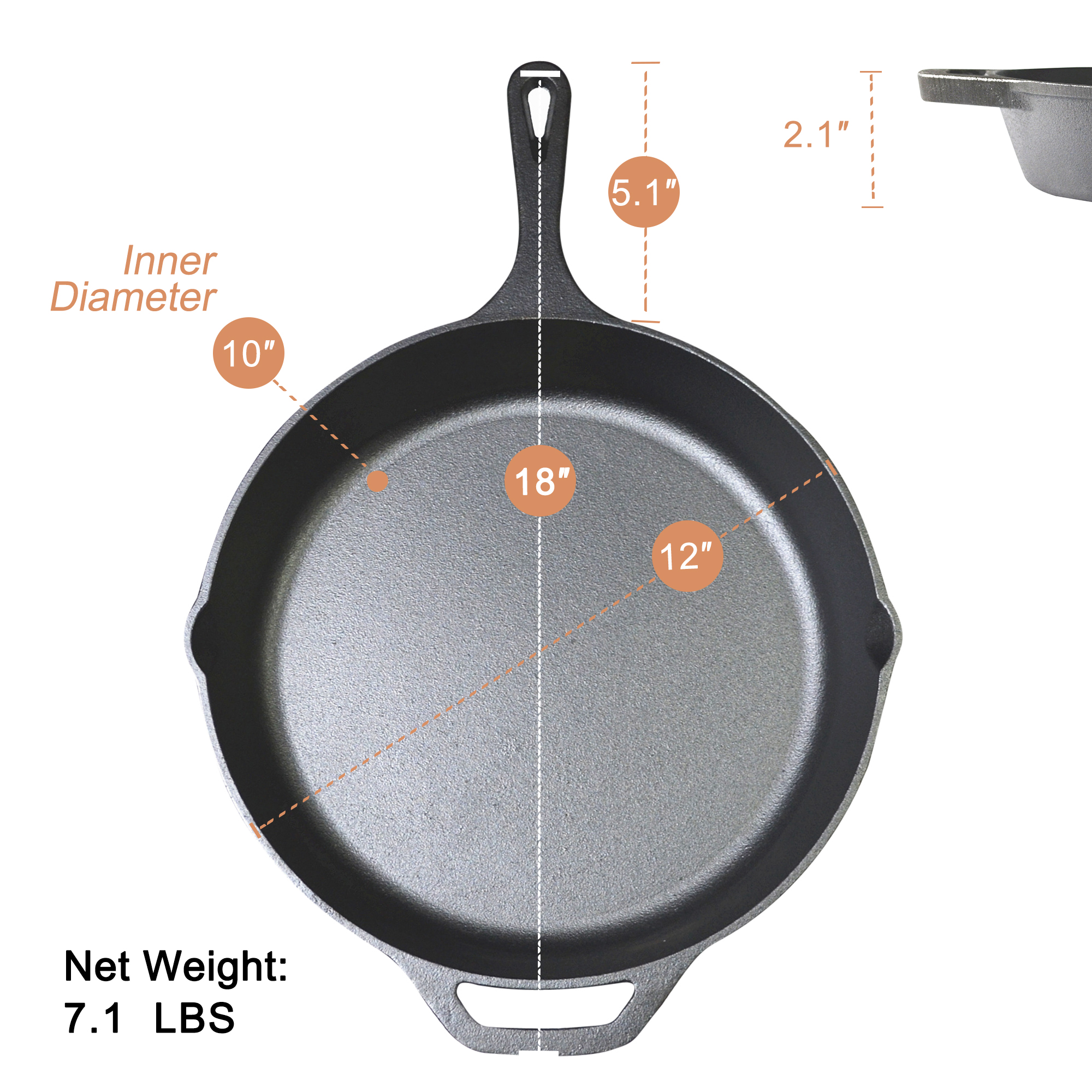 IRONSTEN Cast Iron Skillet 12 Inch ?C Regular Handle IRONSTEN better life living