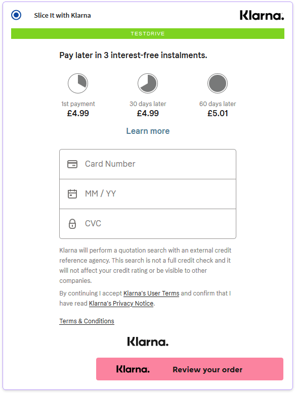 IRP Help Klarna Accounts