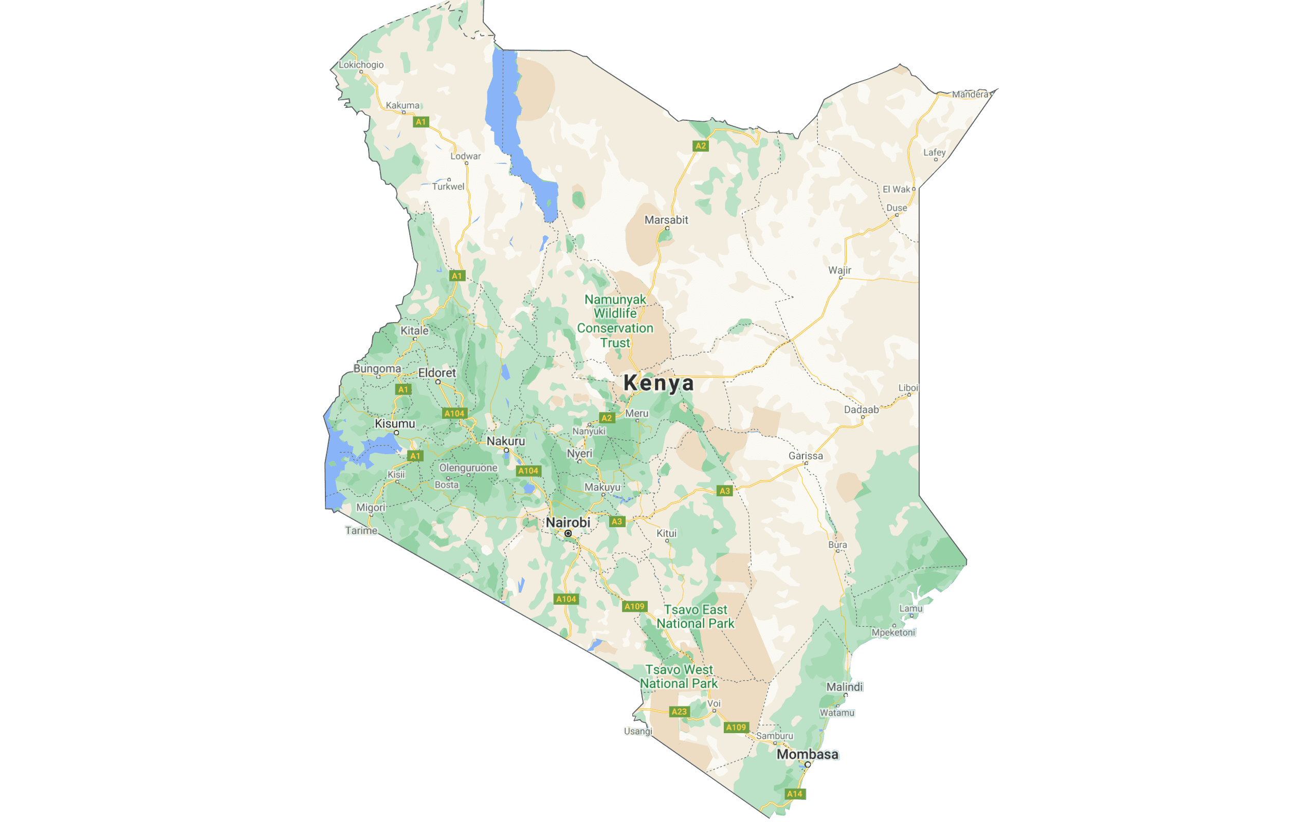 kenyagooglemap National Irrigation Authority