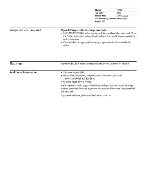 Understanding your CP21B Notice