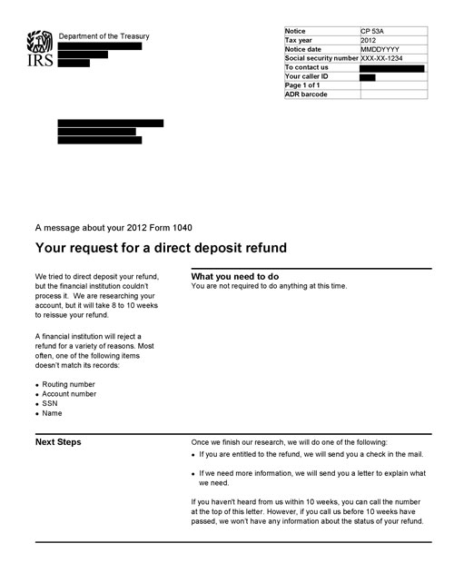 Tax Refund Tax Refund Direct Deposit Joint Account