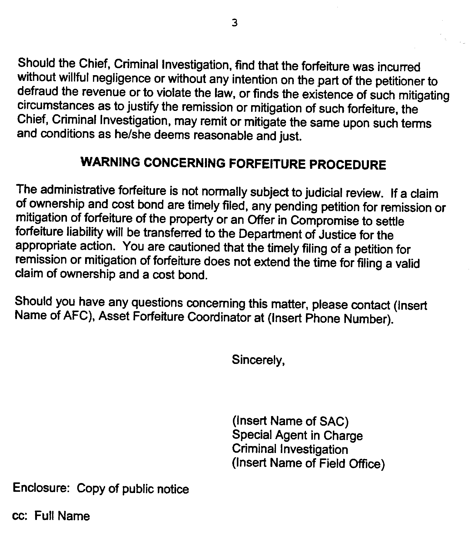 9.7.13 Title 26 Seizures for Forfeiture Internal Revenue Service