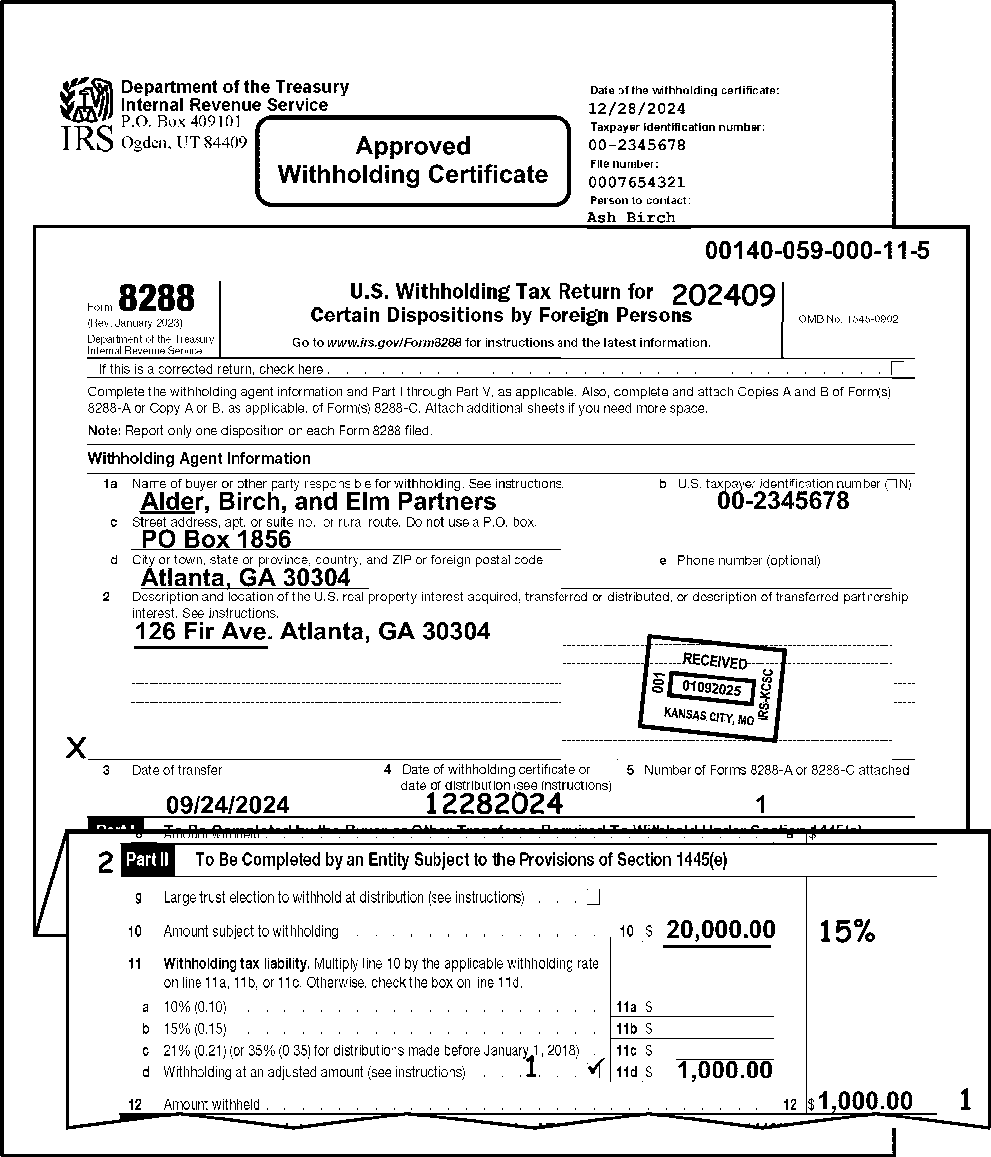 3.21.261 Foreign Investment in Real Property Tax Act (FIRPTA