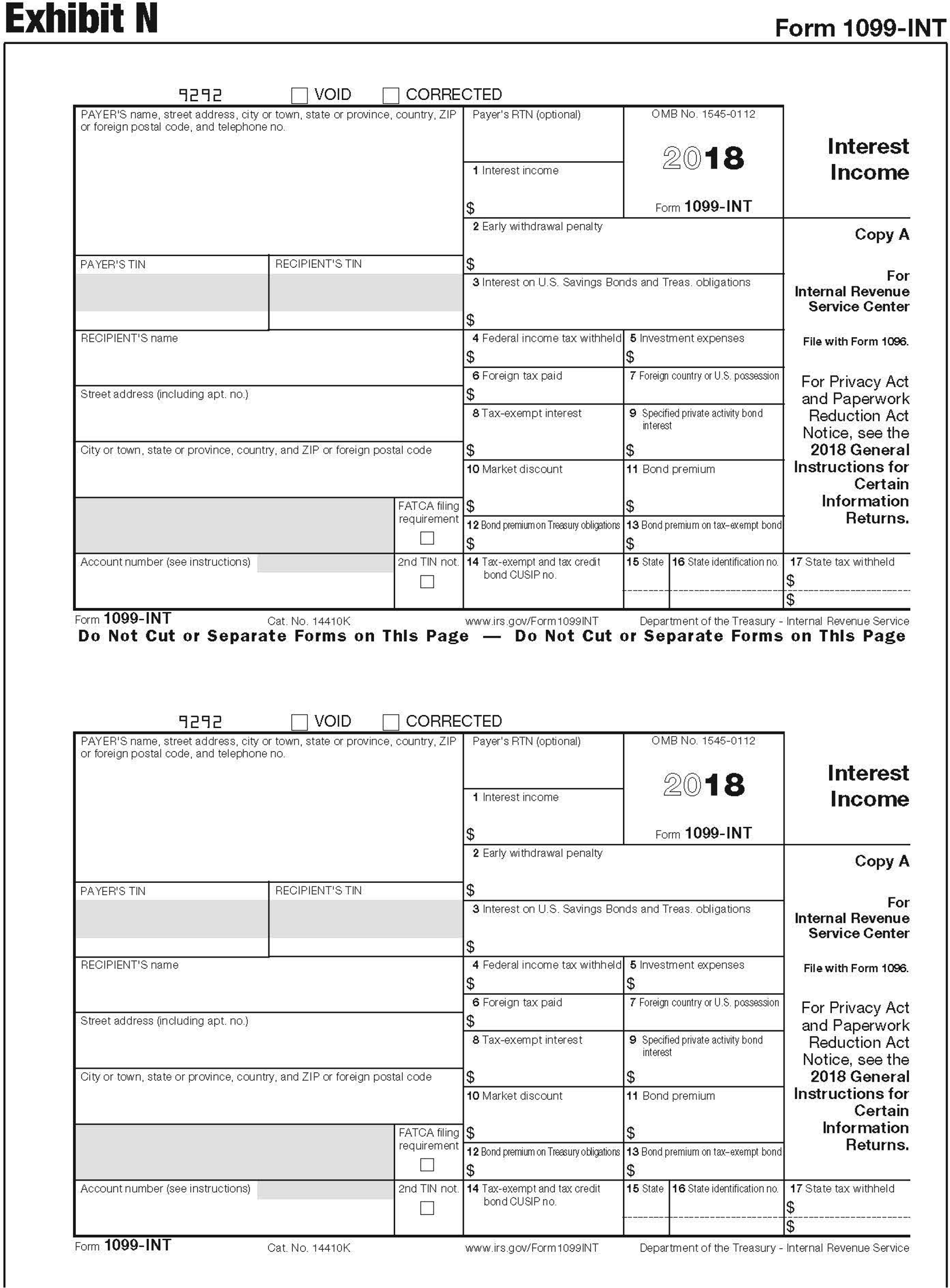Forms & Record Keeping Supplies 2018 IRS TAX FORM1099 MISC.FORM 1096