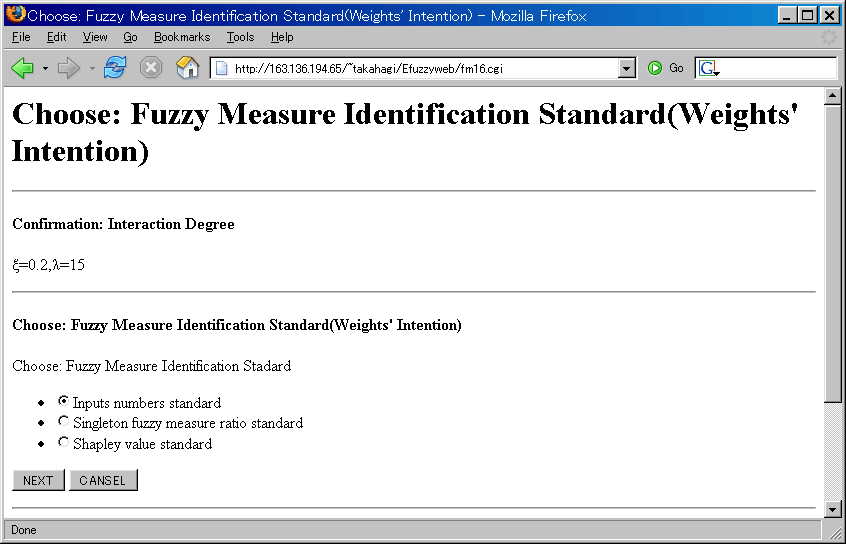 Usage Fuzzy MeasureChoquet Integral Calculation System ( λ fuzzy