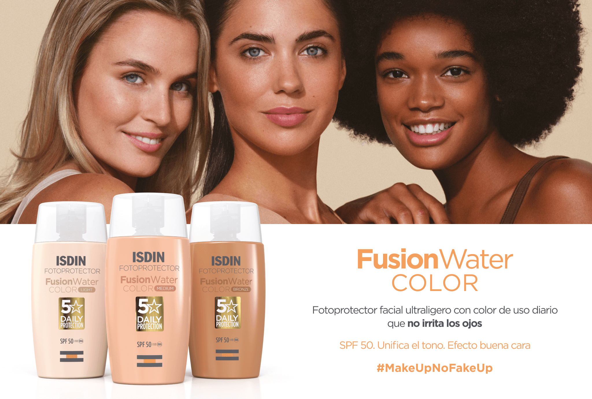 Fusion Water Color, protector solar con color ISDIN