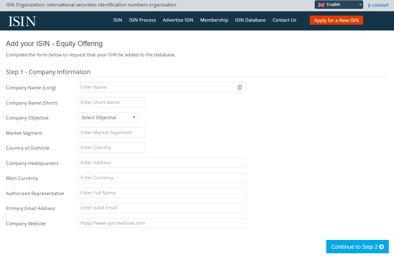 Listing Services ISIN Organization international securities