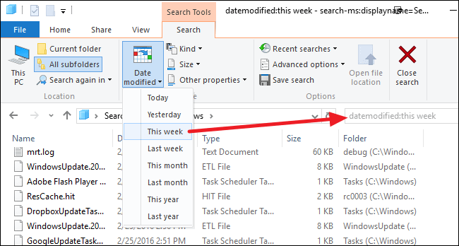¿Cómo buscar archivos en Windows 10 y Windows 8 por fecha?
