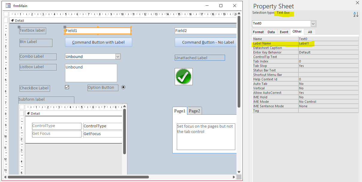 Get Control Properties Code