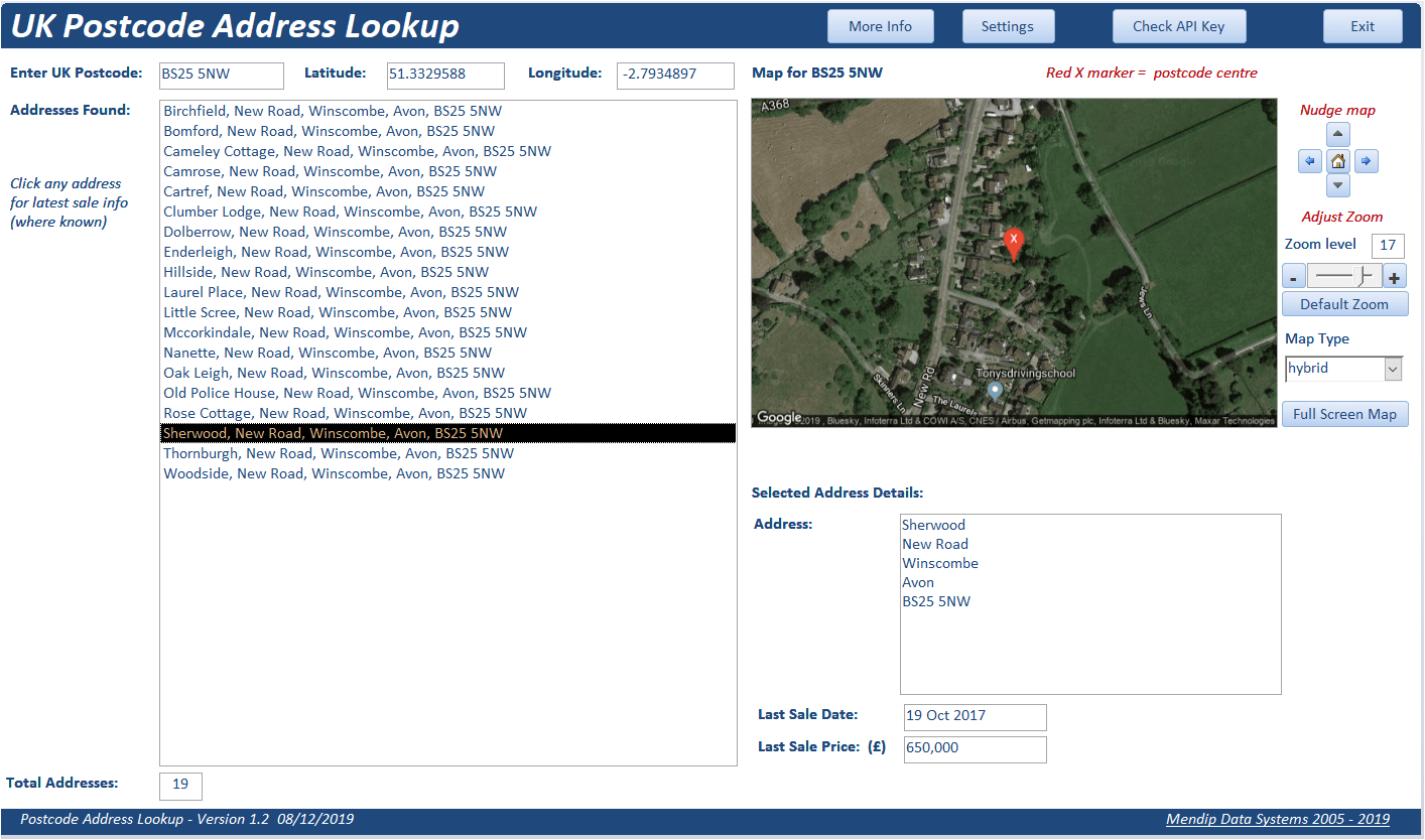 UK Postcode Address Lookup