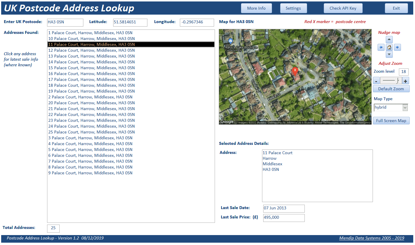UK Postcode Address Lookup